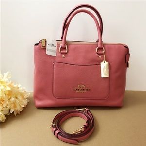 Pink leather coach purse